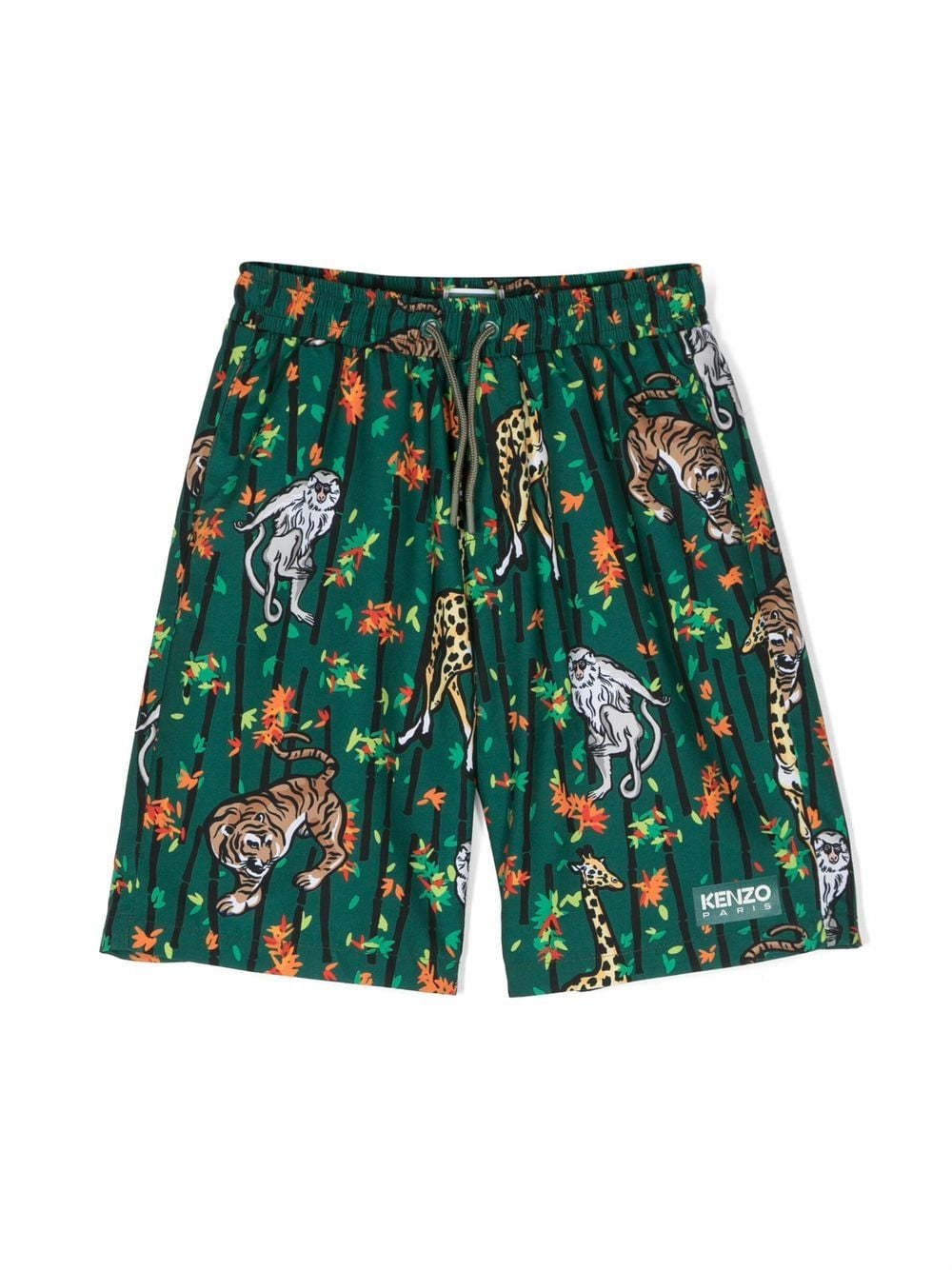 Kenzo Kids Badeshorts mit Tiere-Print - Grün von Kenzo Kids