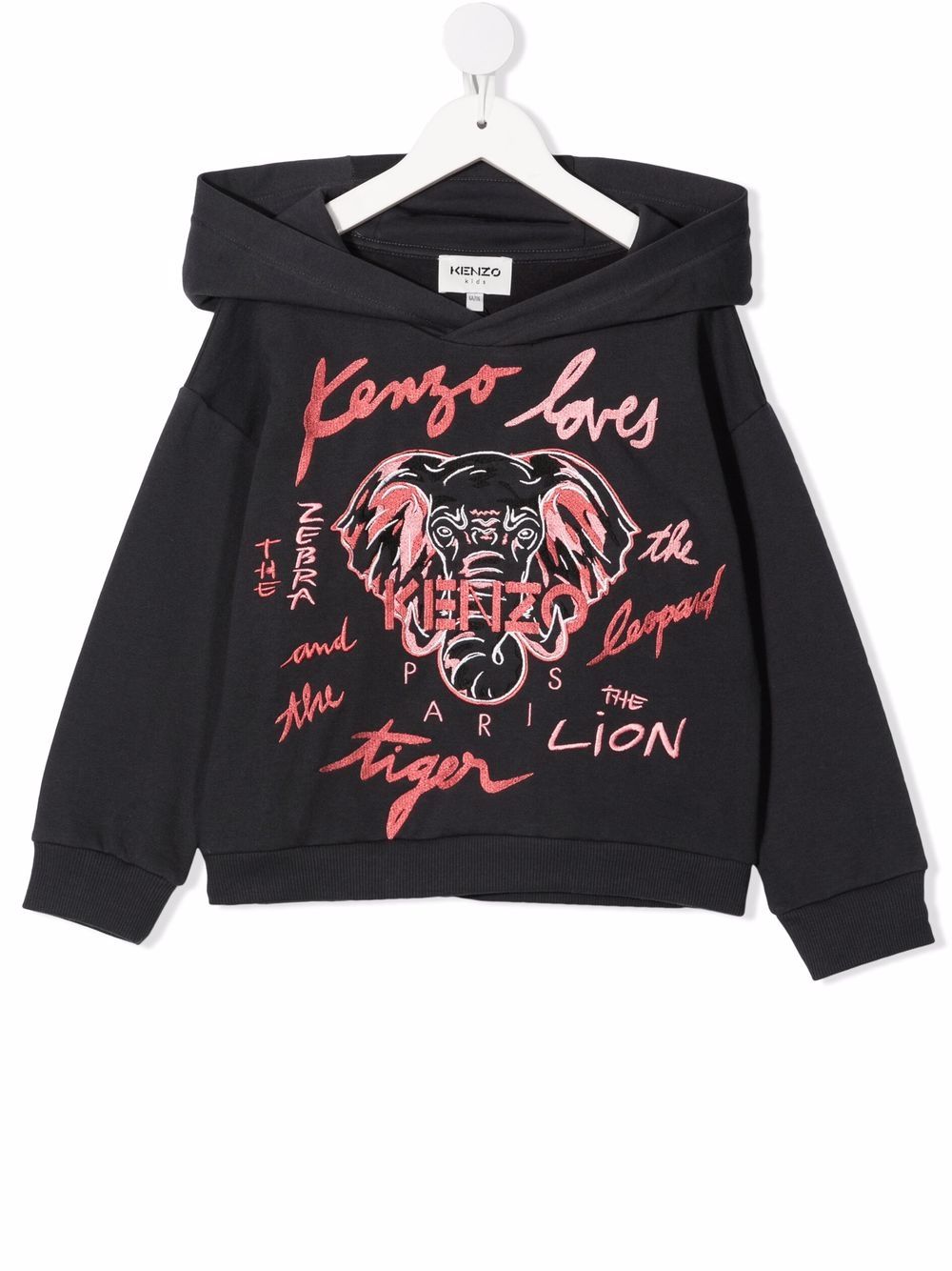 Kenzo Kids Hoodie mit Logo-Stickerei - Grau von Kenzo Kids