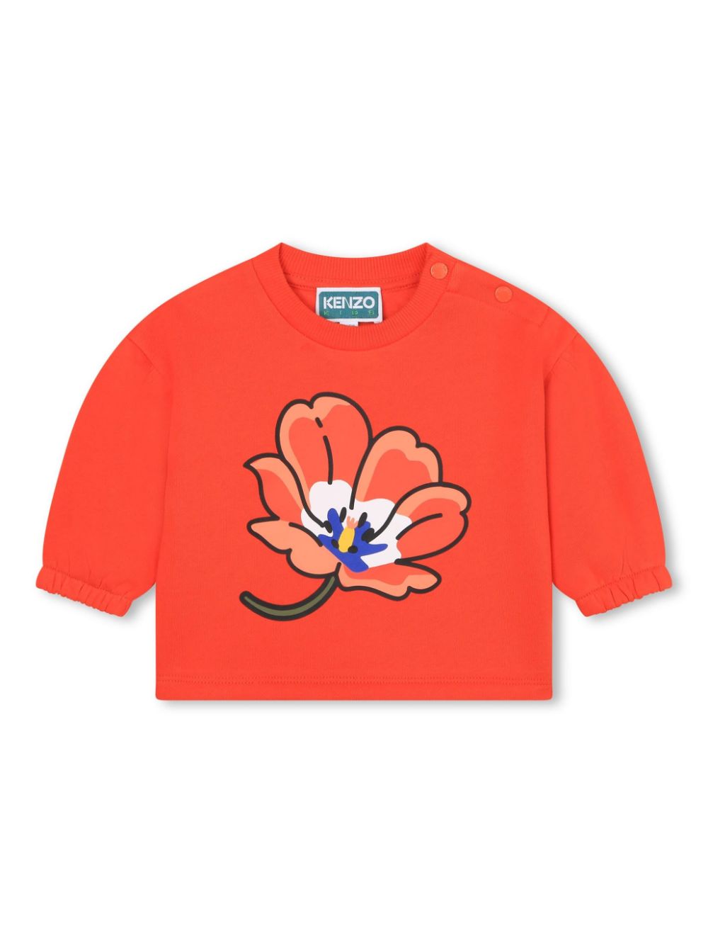 Kenzo Kids Sweatshirt mit Blumen-Print - Orange von Kenzo Kids