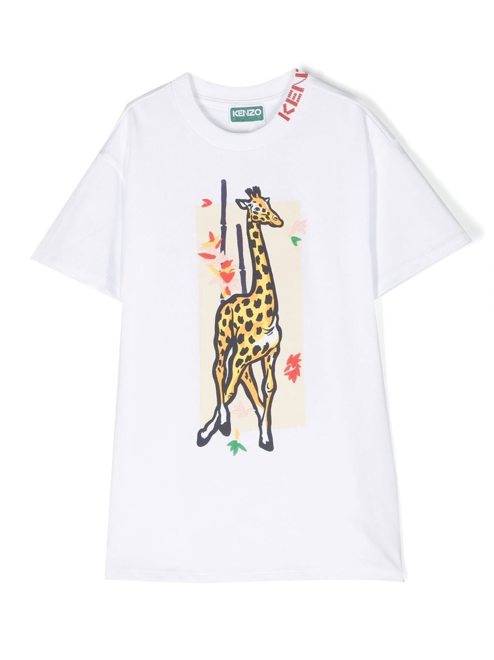 Kenzo Kids T-Shirtkleid mit Giraffen-Print - Weiß von Kenzo Kids
