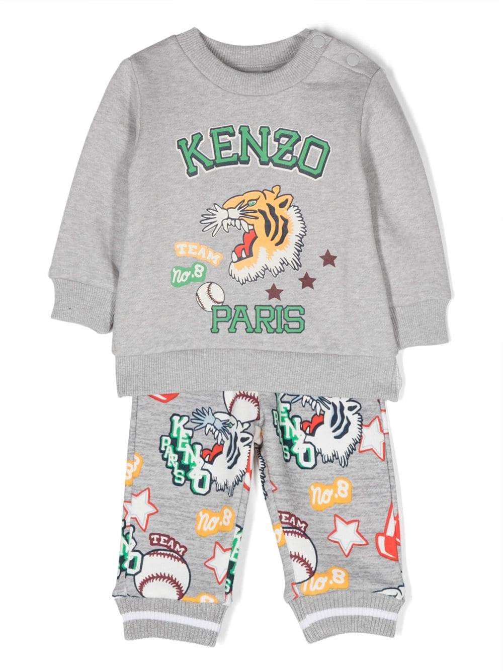 Kenzo Kids Jogginganzug mit grafischem Print - Grau von Kenzo Kids