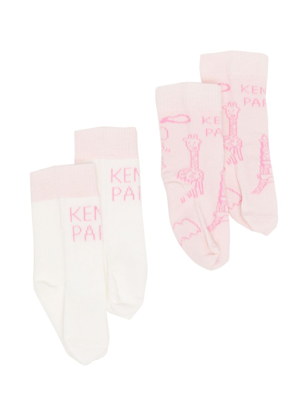 Kenzo Kids 2er-Pack Intarsien-Socken mit Logo - Rosa von Kenzo Kids