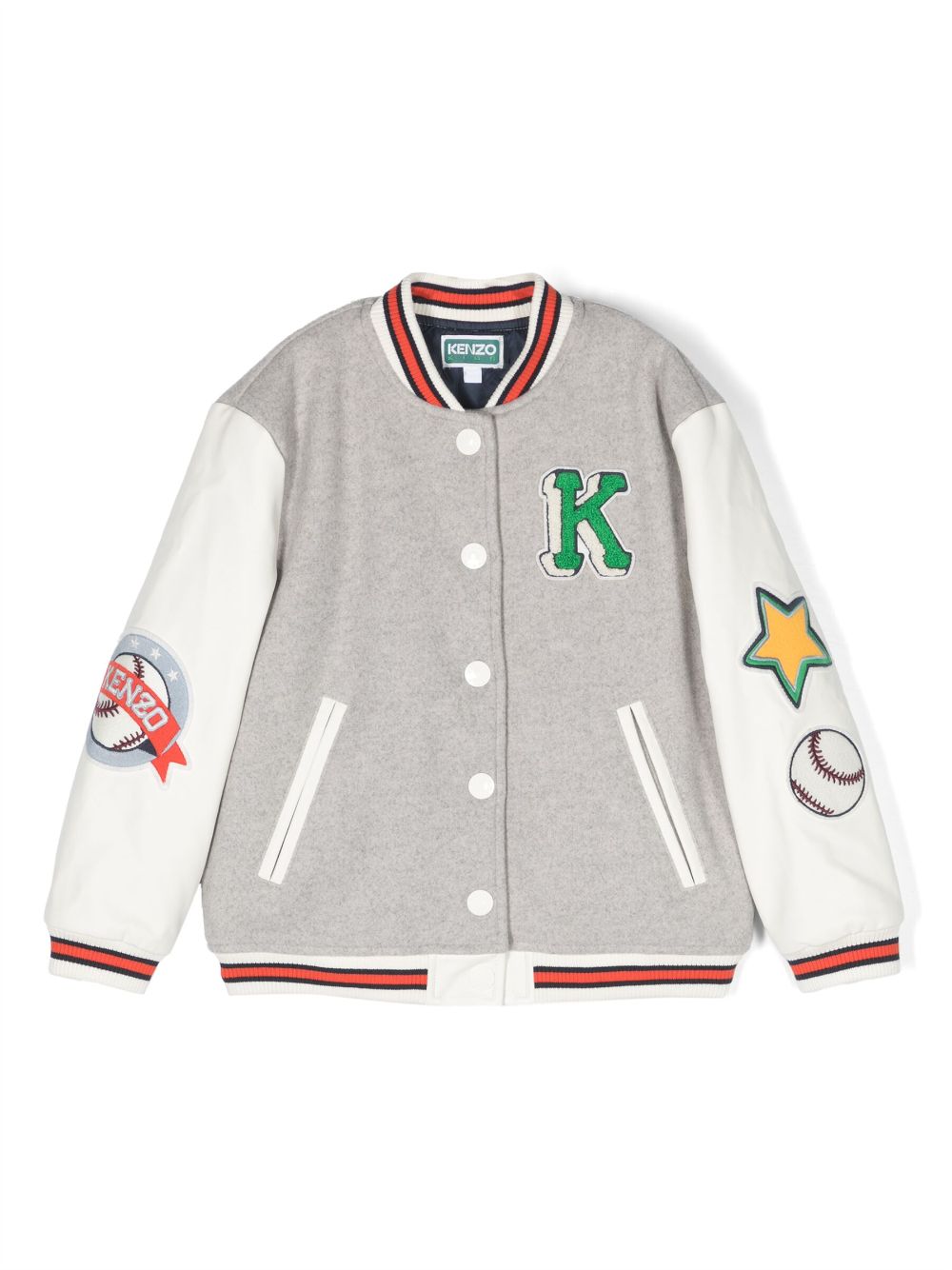 Kenzo Kids Collegejacke mit Logo-Stickerei - Grau von Kenzo Kids