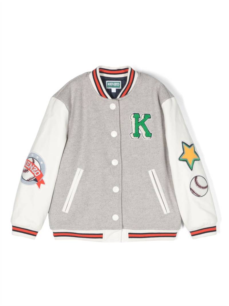 Kenzo Kids Collegejacke mit Logo-Stickerei - Grau von Kenzo Kids