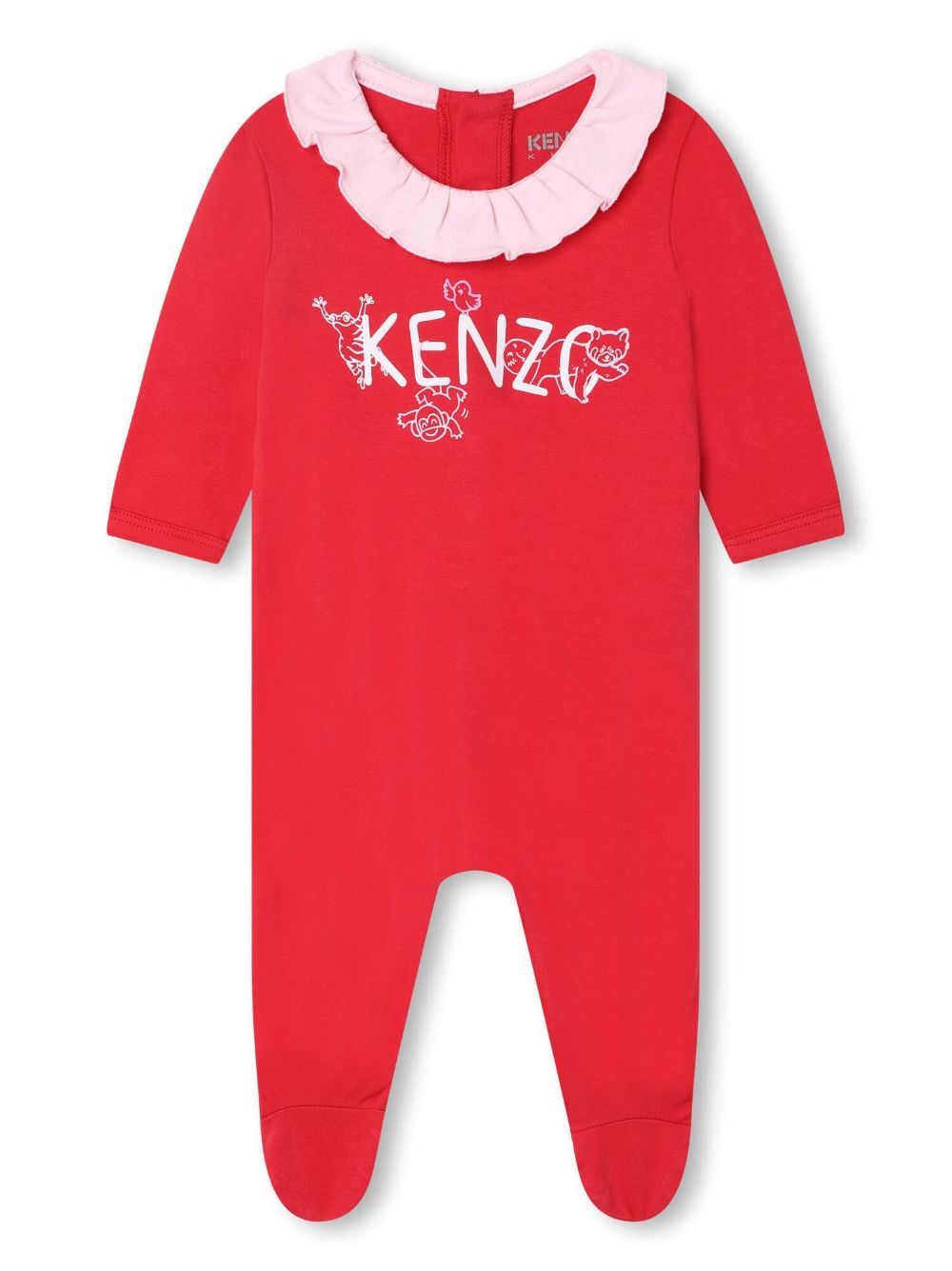 Kenzo Kids Strampler mit Rüsche - Rot von Kenzo Kids