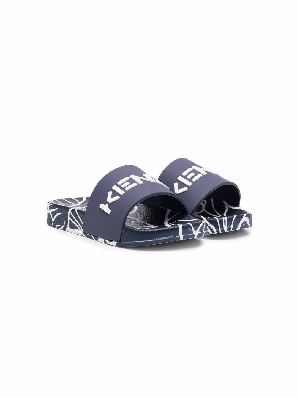 Kenzo Kids Pantoletten mit Logo-Print - Blau von Kenzo Kids