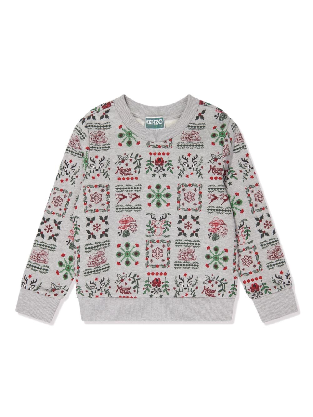 Kenzo Kids Sweatshirt mit Monogrammmuster - Grau von Kenzo Kids