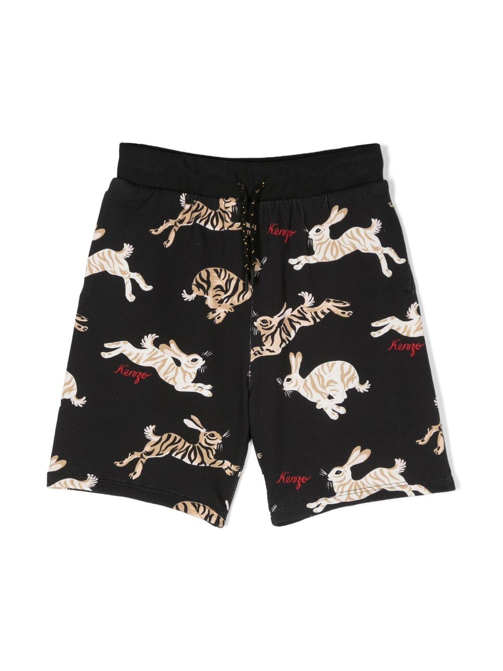 Kenzo Kids Shorts mit Hasen-Print - Schwarz von Kenzo Kids