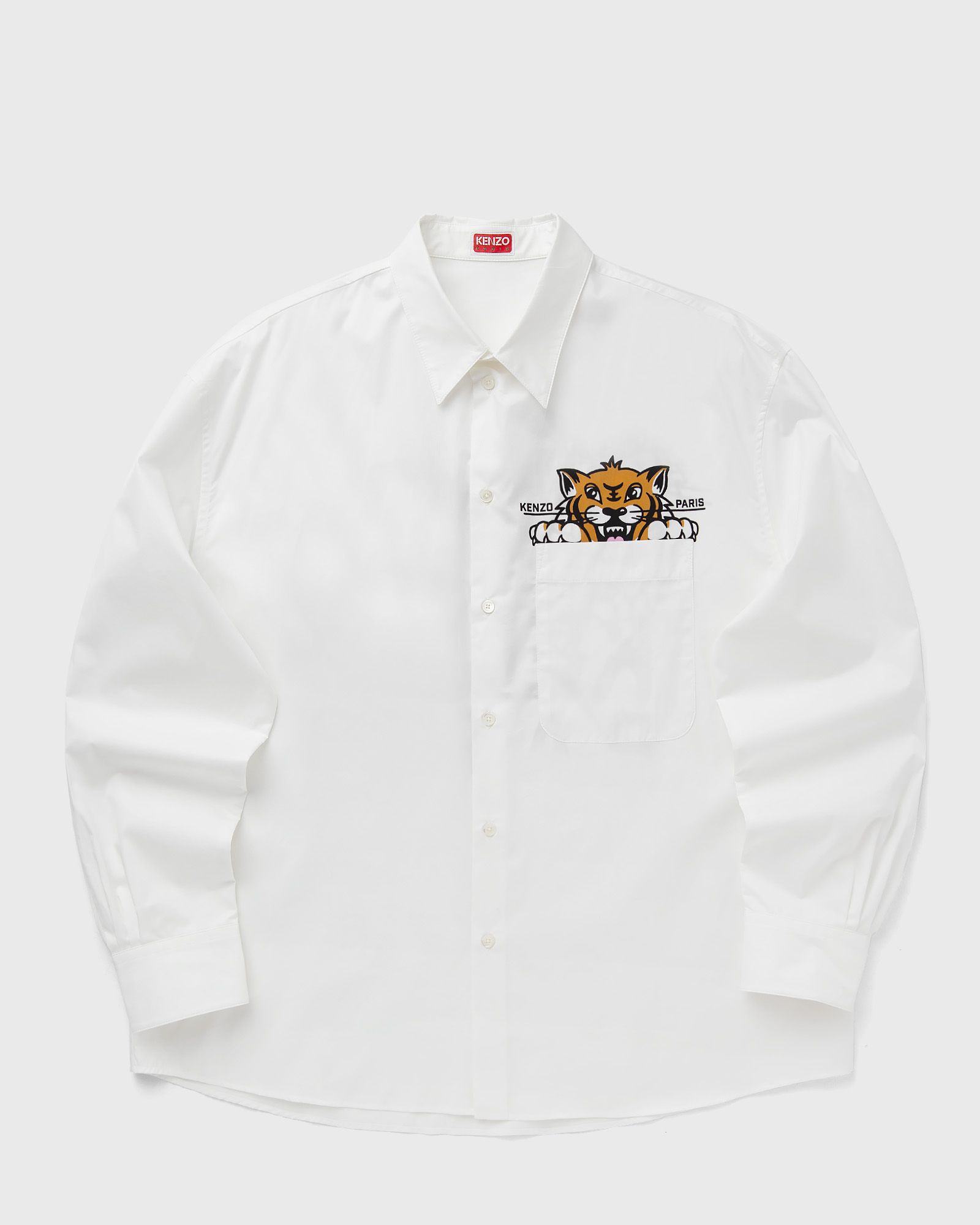 KENZO HAPPY TIGER POCKET CASUAL SHIRT men Longsleeves white in Größe:FR 41 von Kenzo