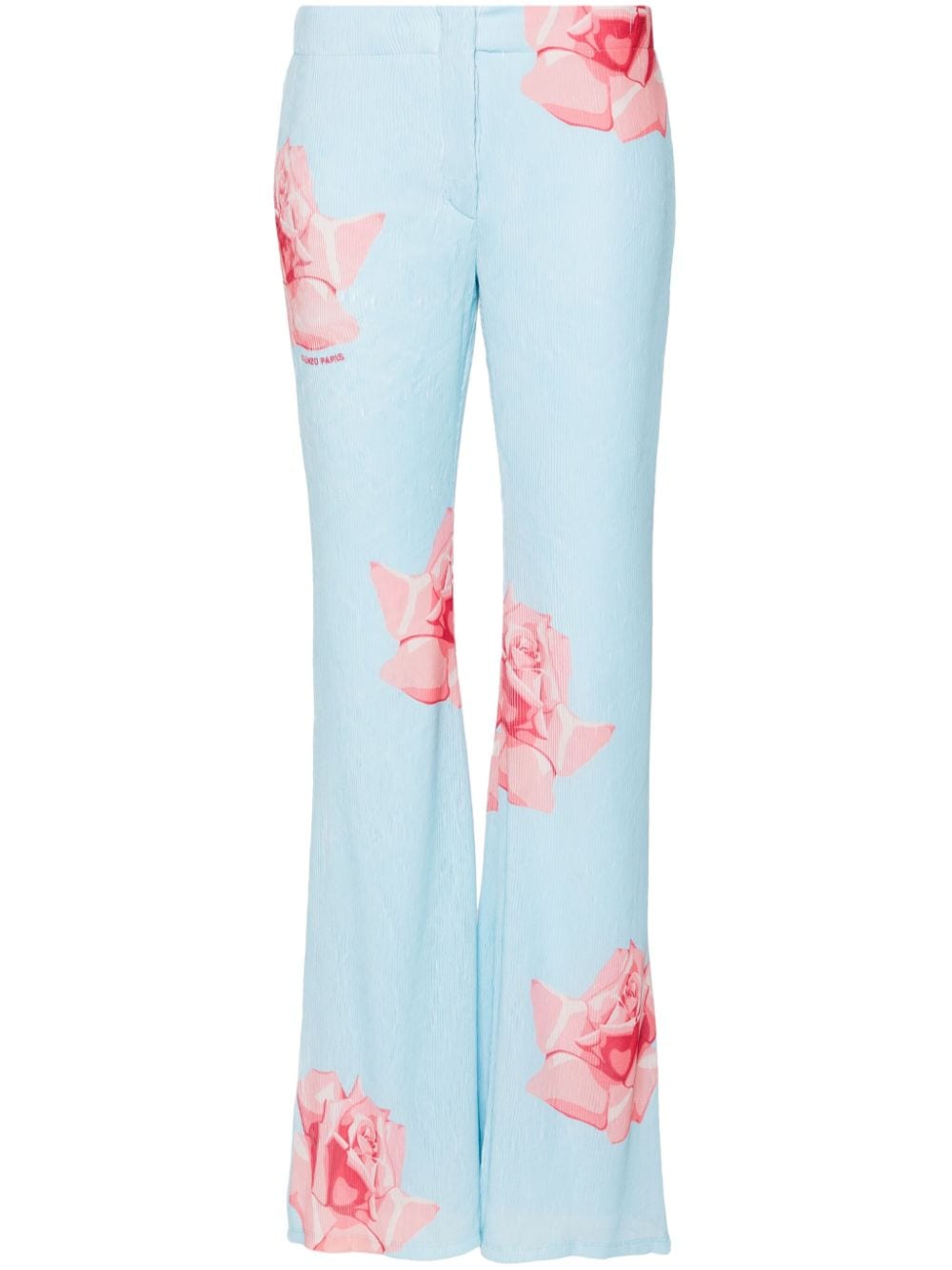 Kenzo Ausgestellte Hose mit Rosen-Print - Blau von Kenzo