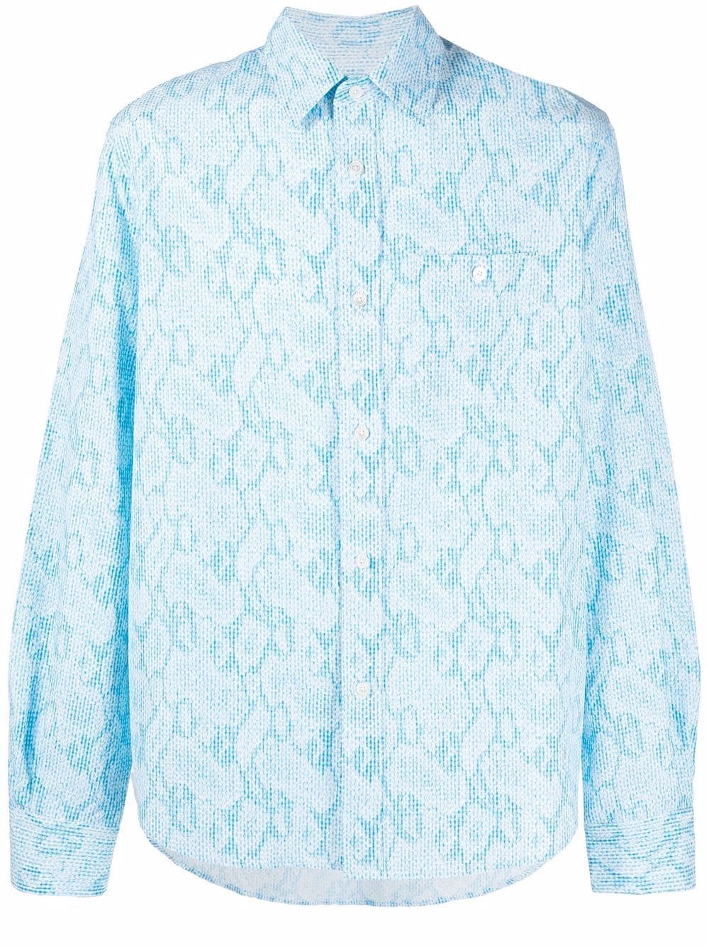 Kenzo Seersucker-Hemd mit Print - Blau von Kenzo