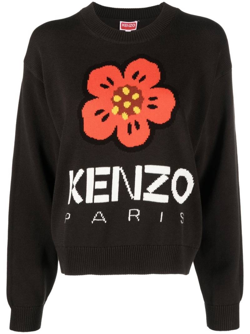 Kenzo Boke Flower Intarsien-Pullover - Schwarz von Kenzo