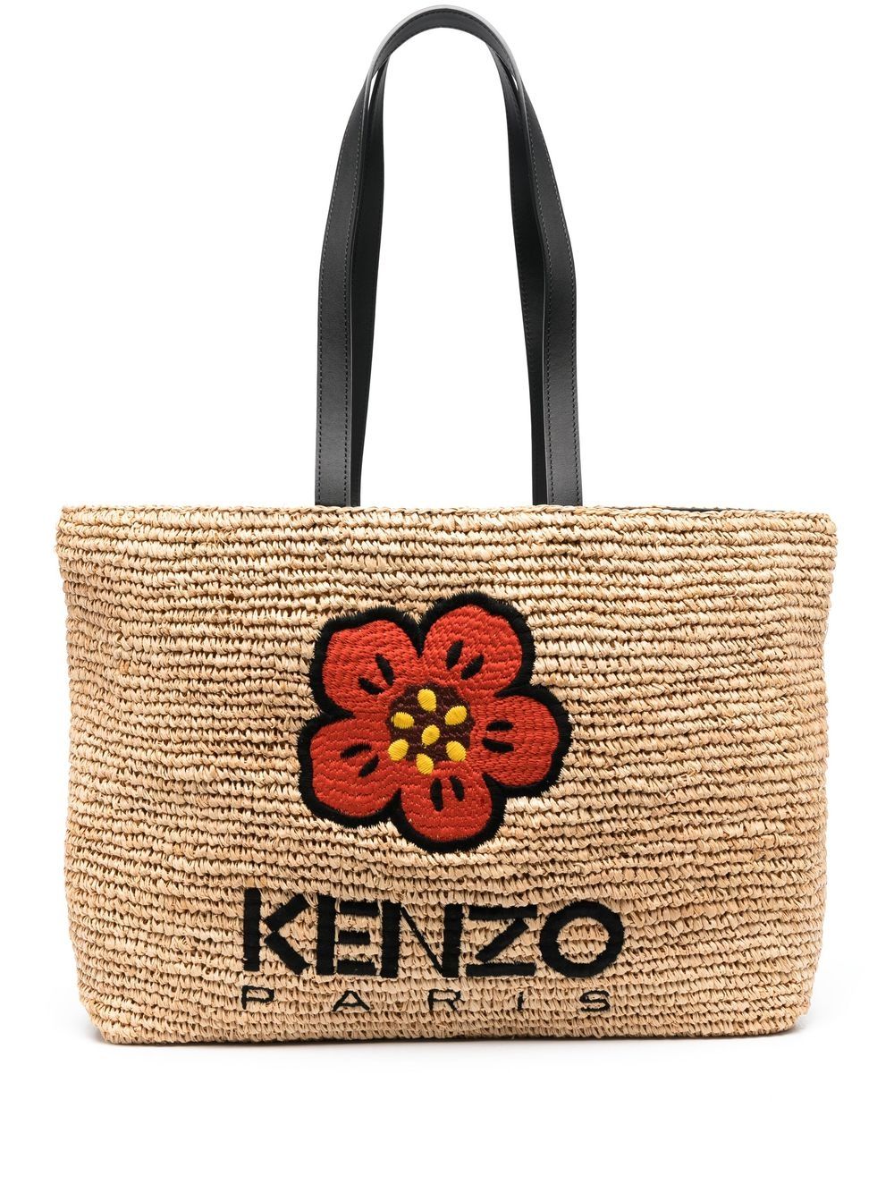 Kenzo Shopper aus Stroh mit Boke Flower - Nude von Kenzo