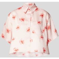 Kenzo Cropped Hemdbluse mit Brusttasche in Rosa, Größe 36 von Kenzo