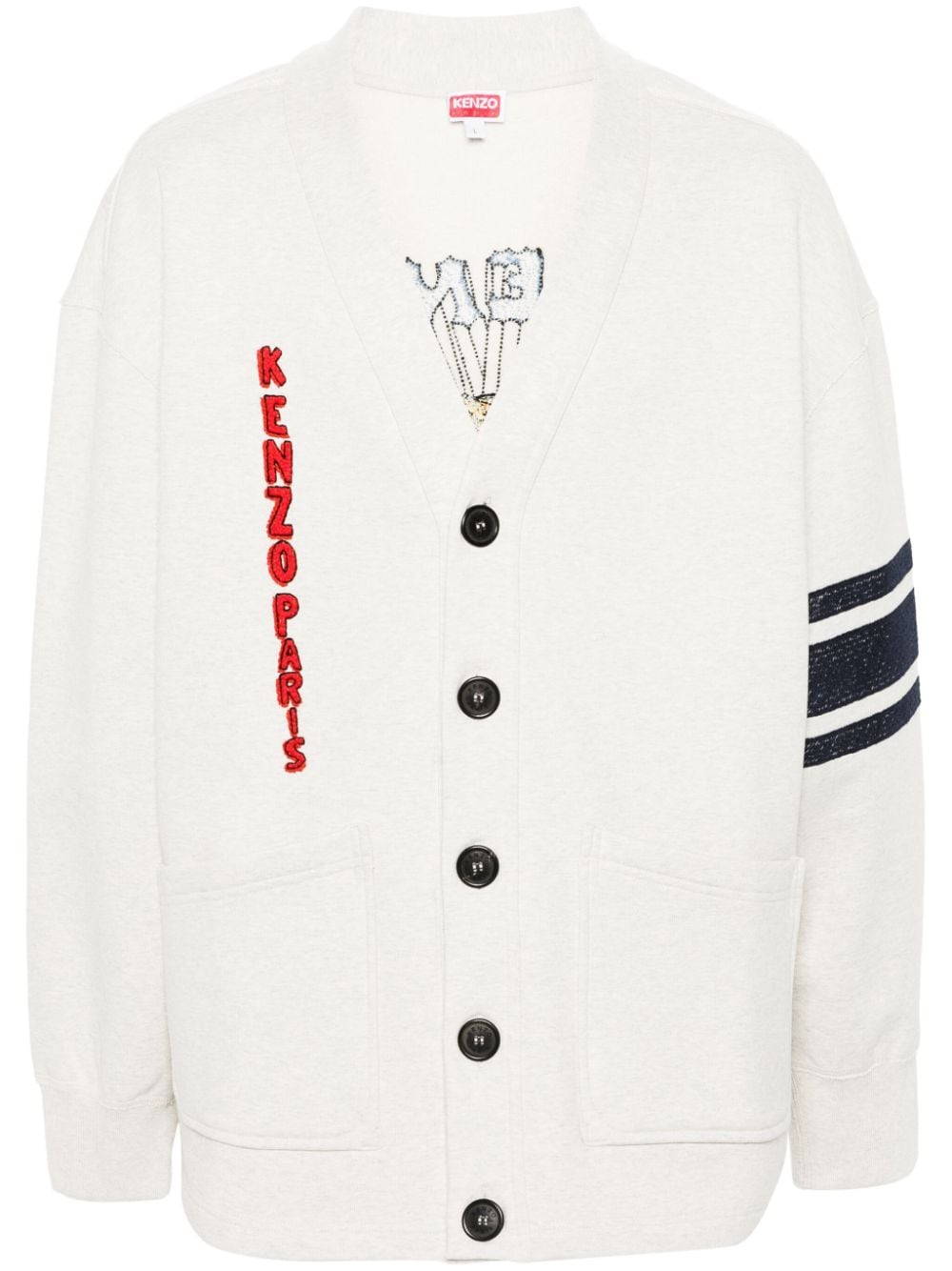 Kenzo Drawn Varsity Cardigan - Nude von Kenzo