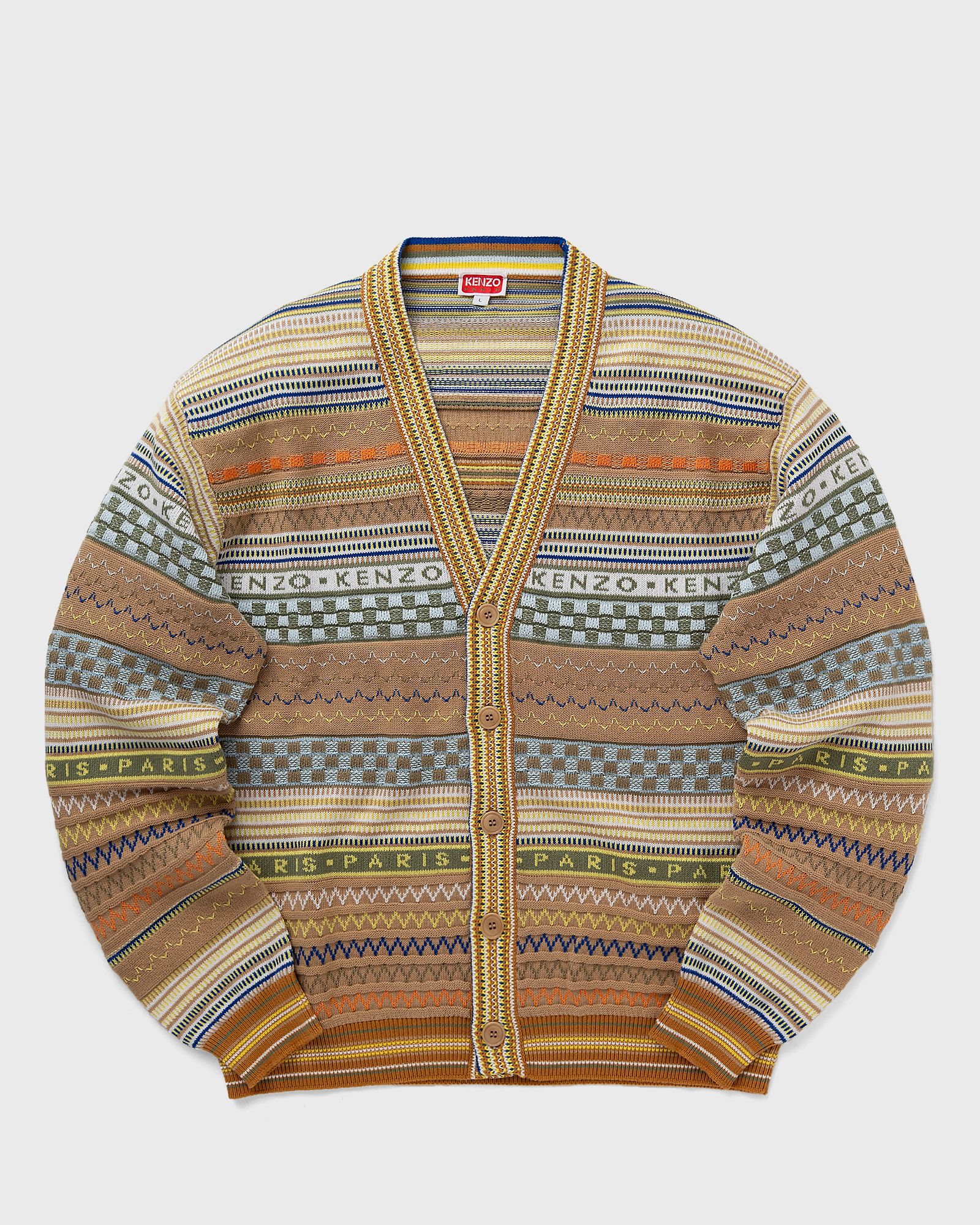 Kenzo FAIRISLE CARDIGAN men Zippers & Cardigans beige in Größe:L von Kenzo