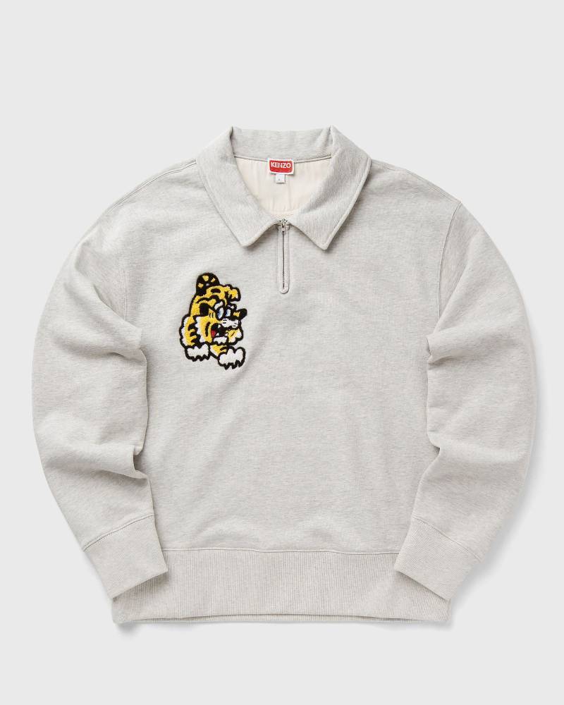 Kenzo GOTS VERDY COLLECTION EMBROIDERED HALF ZIP SWEATSHIRT men Half-Zips|Sweatshirts beige in Größe:L von Kenzo