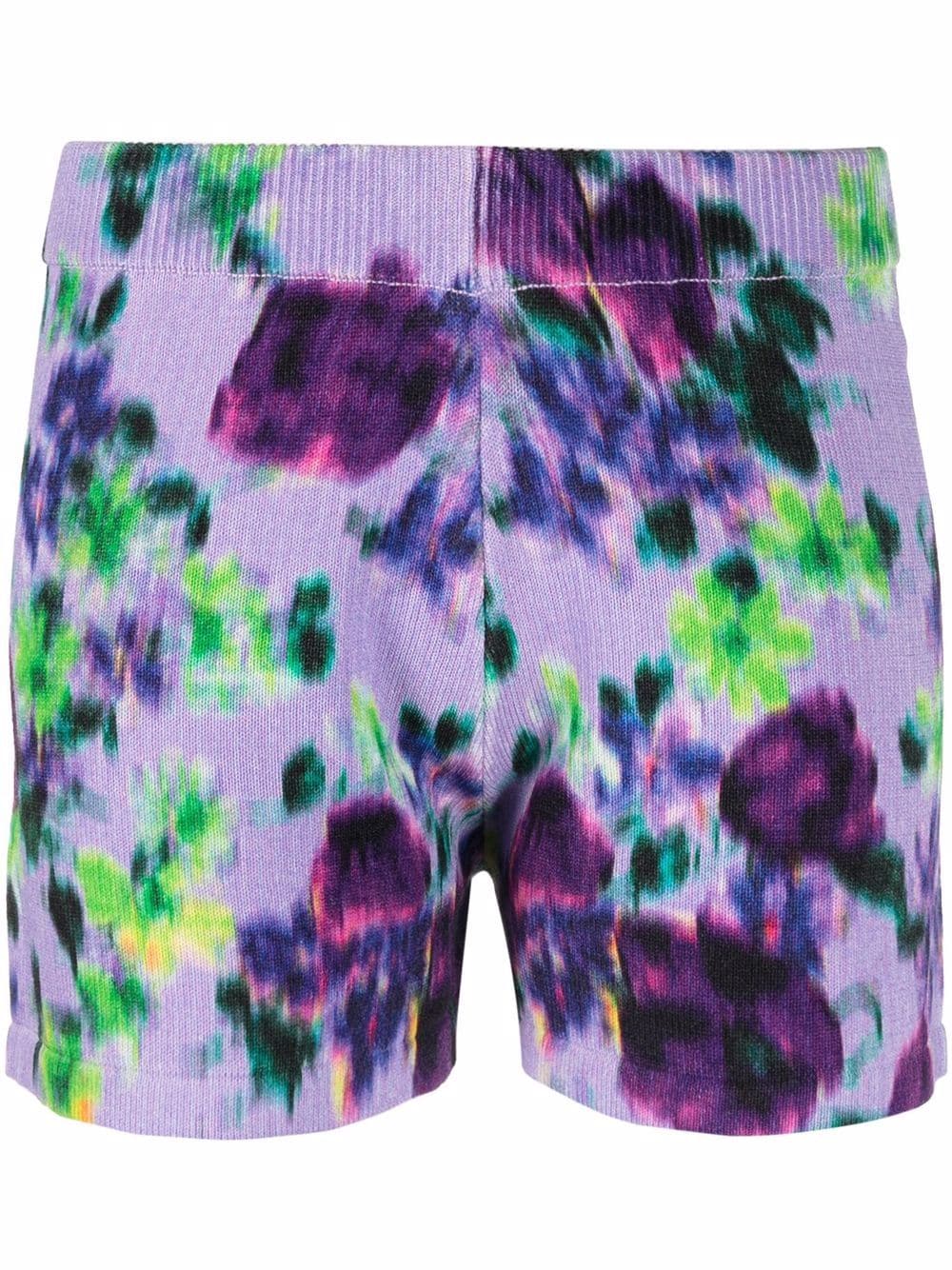 Kenzo Gestrickte Shorts mit Blumen-Print - Violett von Kenzo