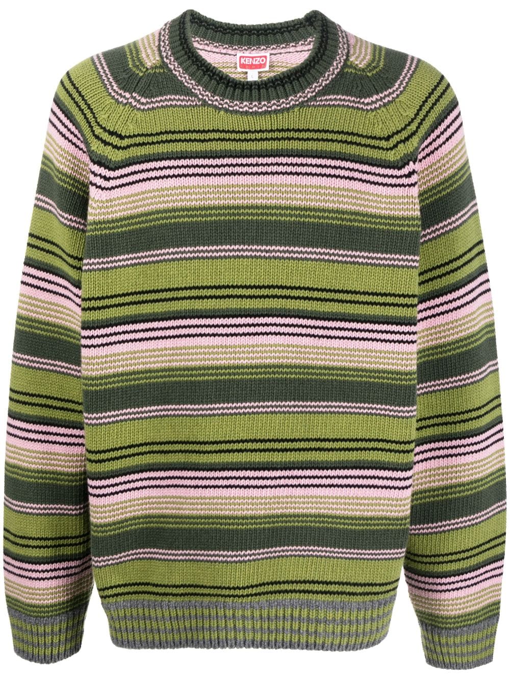 Kenzo Gestreifter Rue Vivienne Pullover - Grün von Kenzo