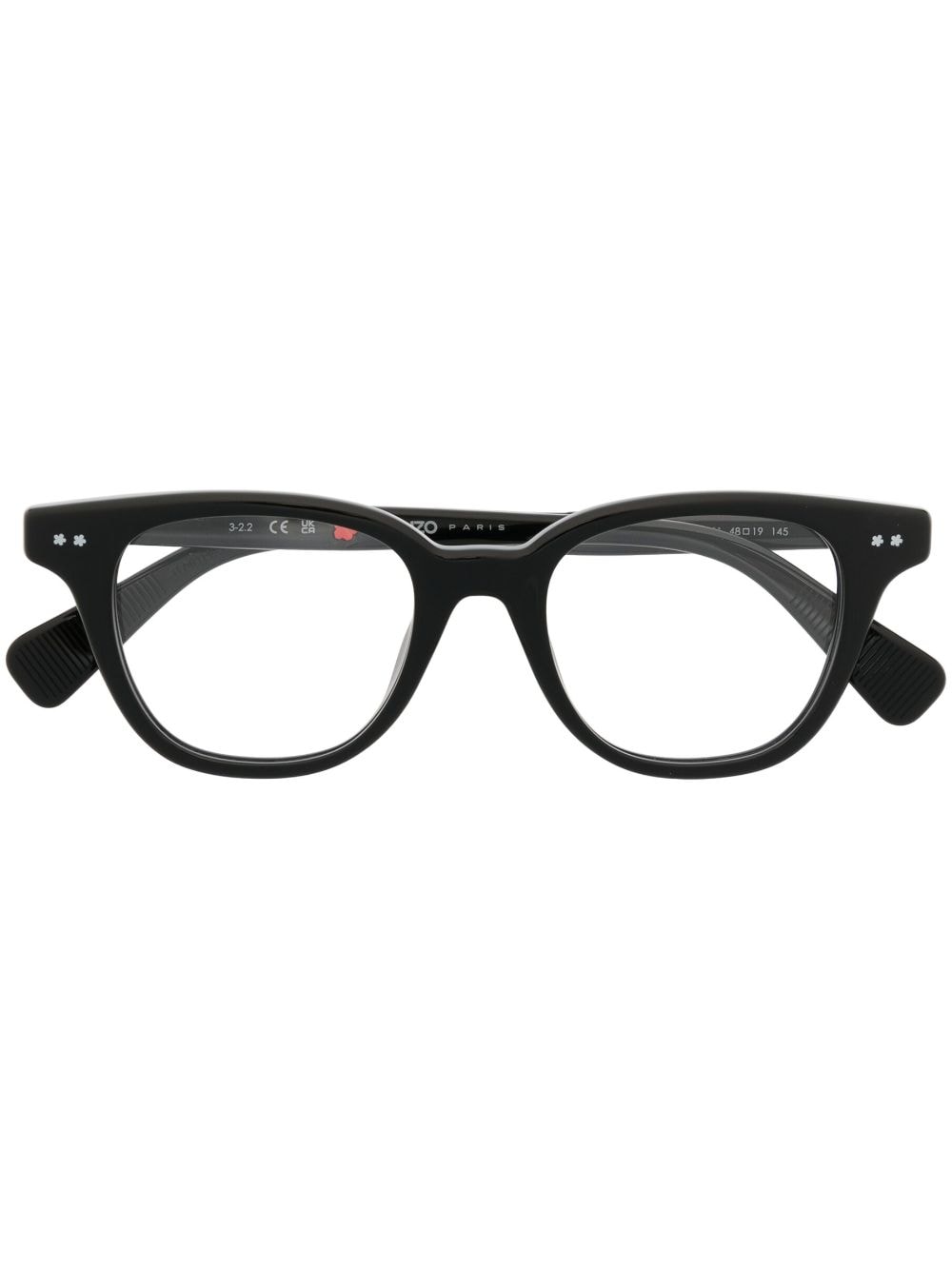 Kenzo Runde Brille mit Logo - Schwarz von Kenzo