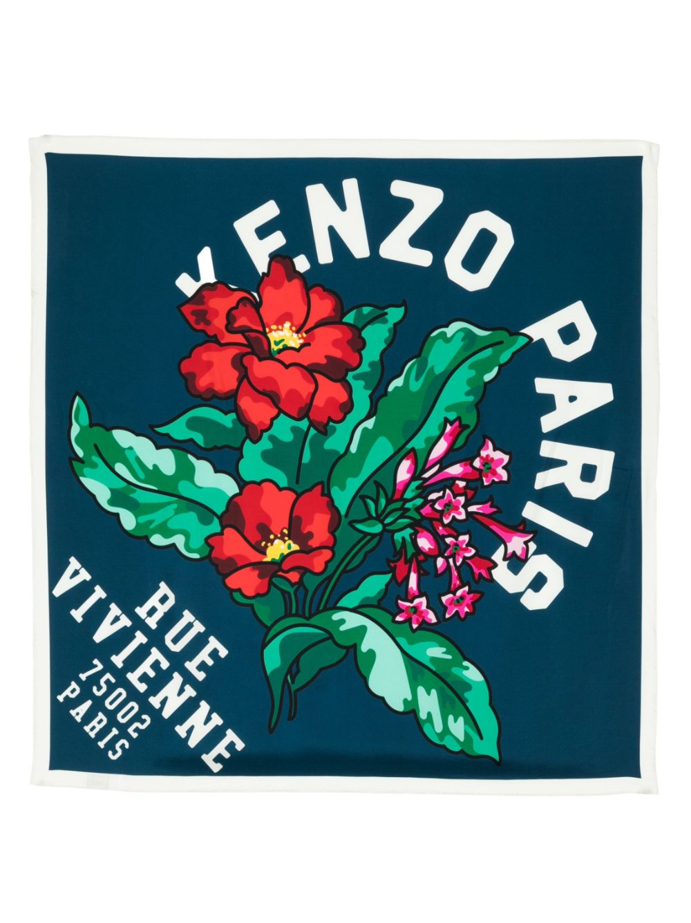 Kenzo Seidenschal mit Logo-Print - Blau von Kenzo