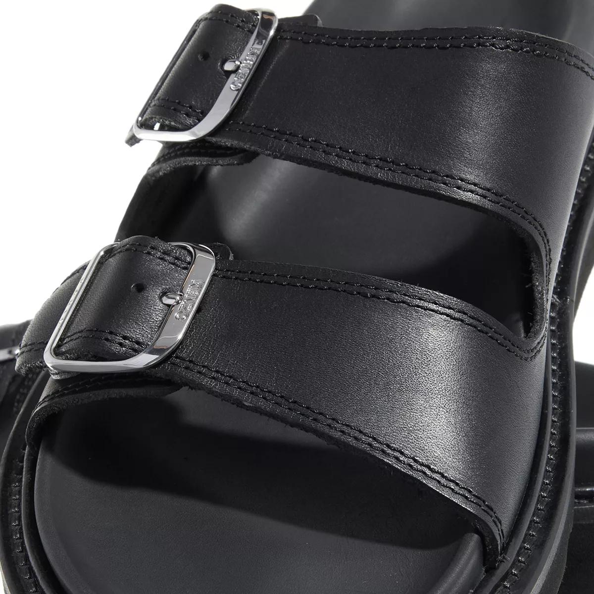 Kenzo Slipper & Pantoletten - Kenzo Leather Sandal Mule - Gr. 37 (EU) - in Schwarz - für Damen von Kenzo