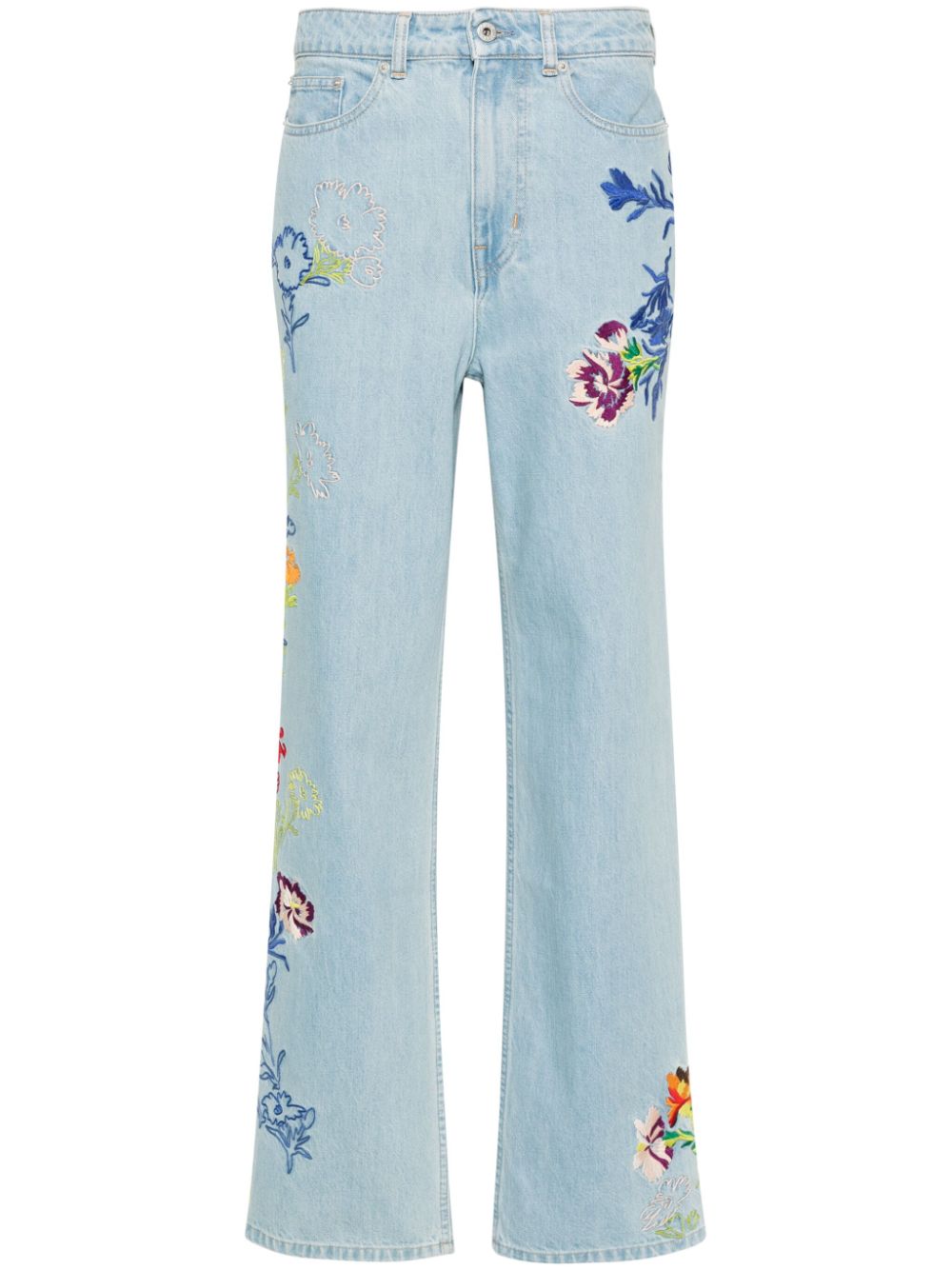 Kenzo Sumire Drawn Flowers Wide-Leg-Jeans - Blau von Kenzo