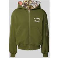 Kenzo Sweatjacke mit Label-Print in Khaki, Größe M von Kenzo