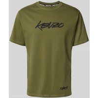 Kenzo T-Shirt mit Label-Print in Khaki, Größe L von Kenzo