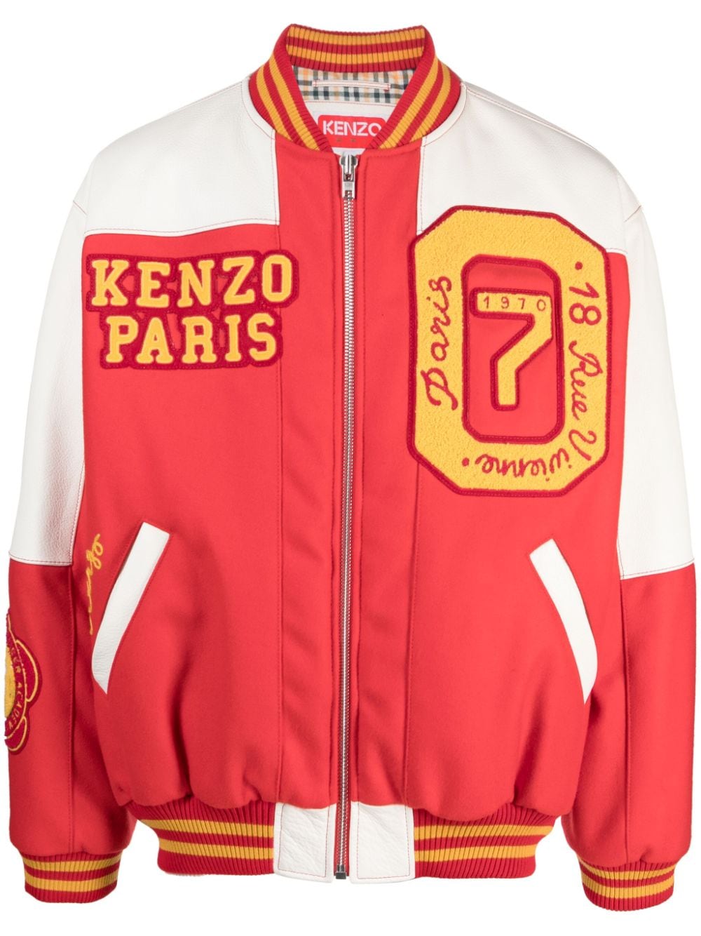 Kenzo Tiger Academy Bomberjacke mit Logo-Patch - Rot von Kenzo