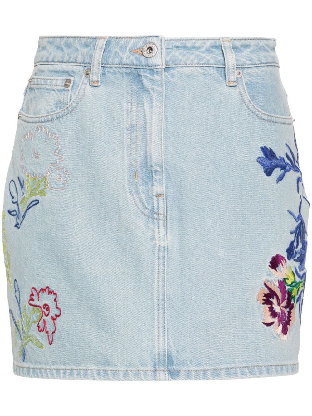 Kenzo Jeans-Minirock mit Blumenstickerei - Blau von Kenzo