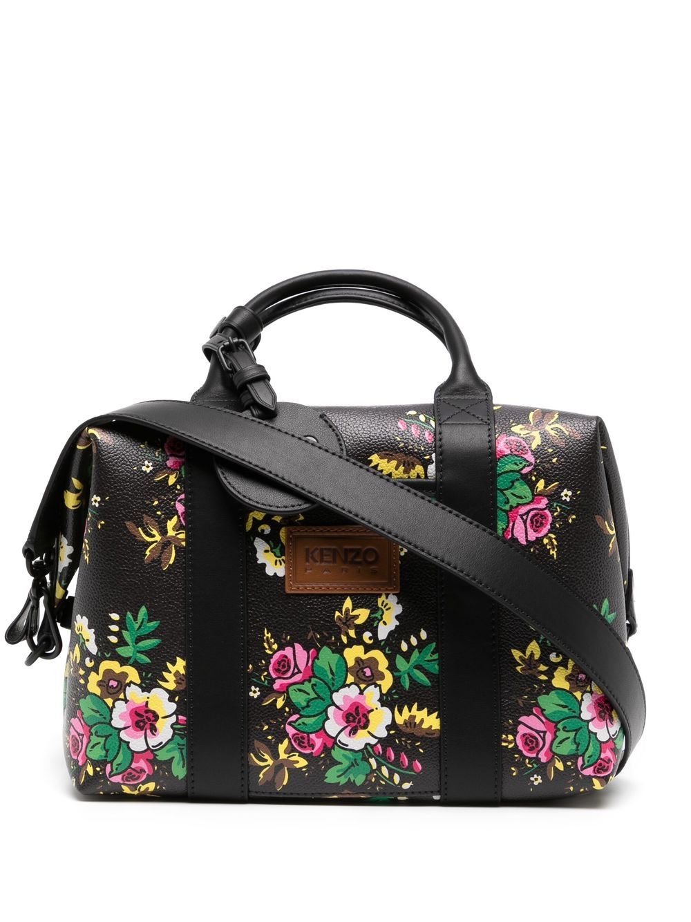 Kenzo Schultertasche mit Blumen-Print - Schwarz von Kenzo