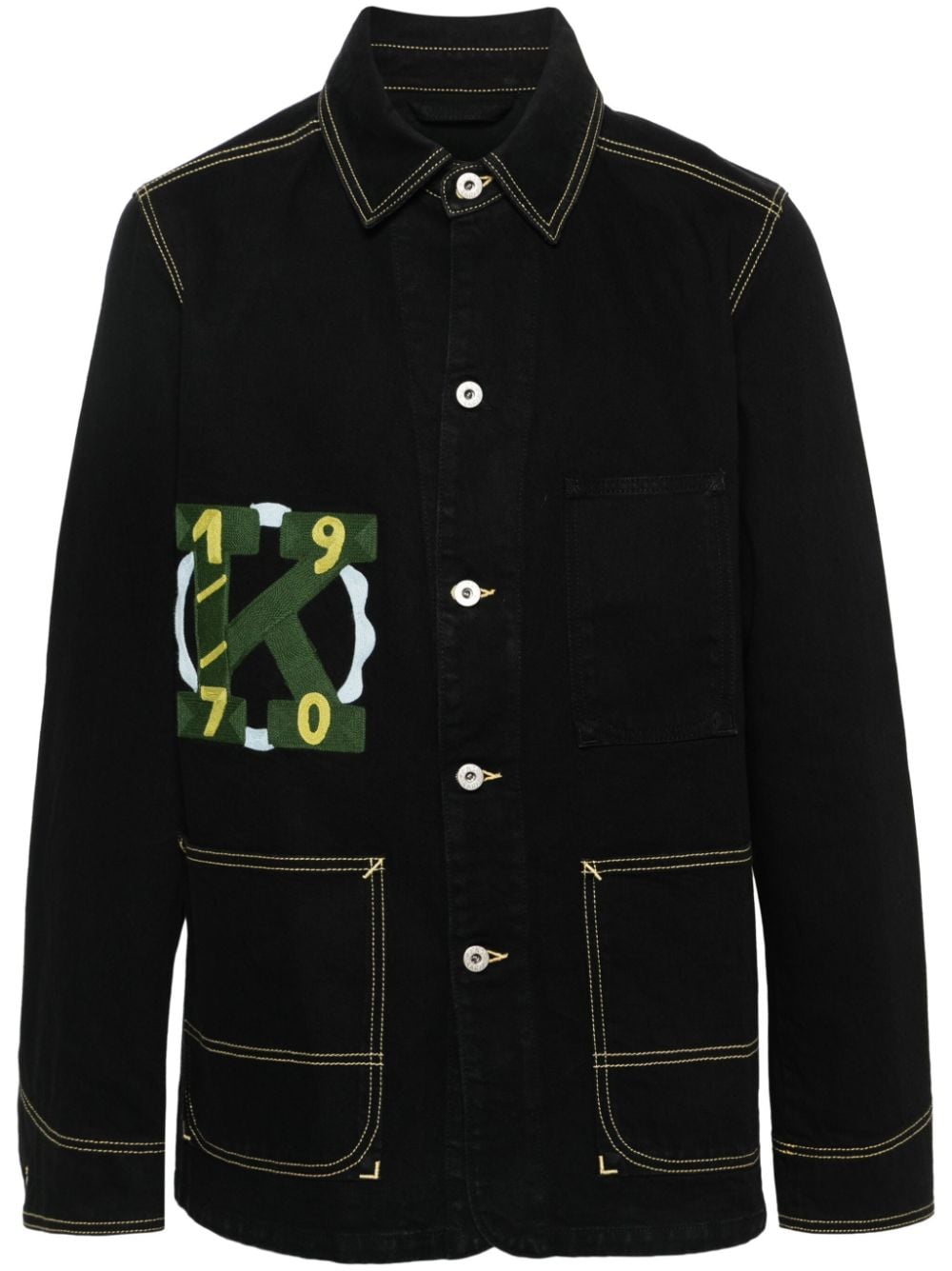 Kenzo Jeansjacke mit Logo-Applikation - Schwarz von Kenzo