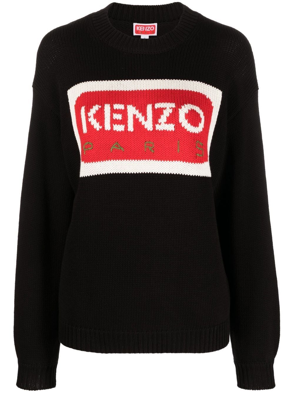 Kenzo Intarsien-Pullover mit Logo - Schwarz von Kenzo