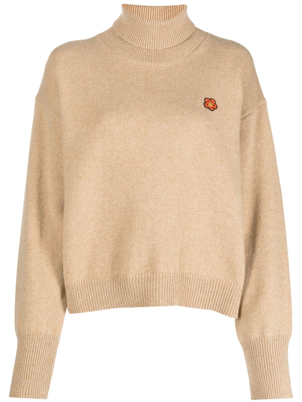 Kenzo Rollkragenpullover mit Logo-Patch - Nude von Kenzo