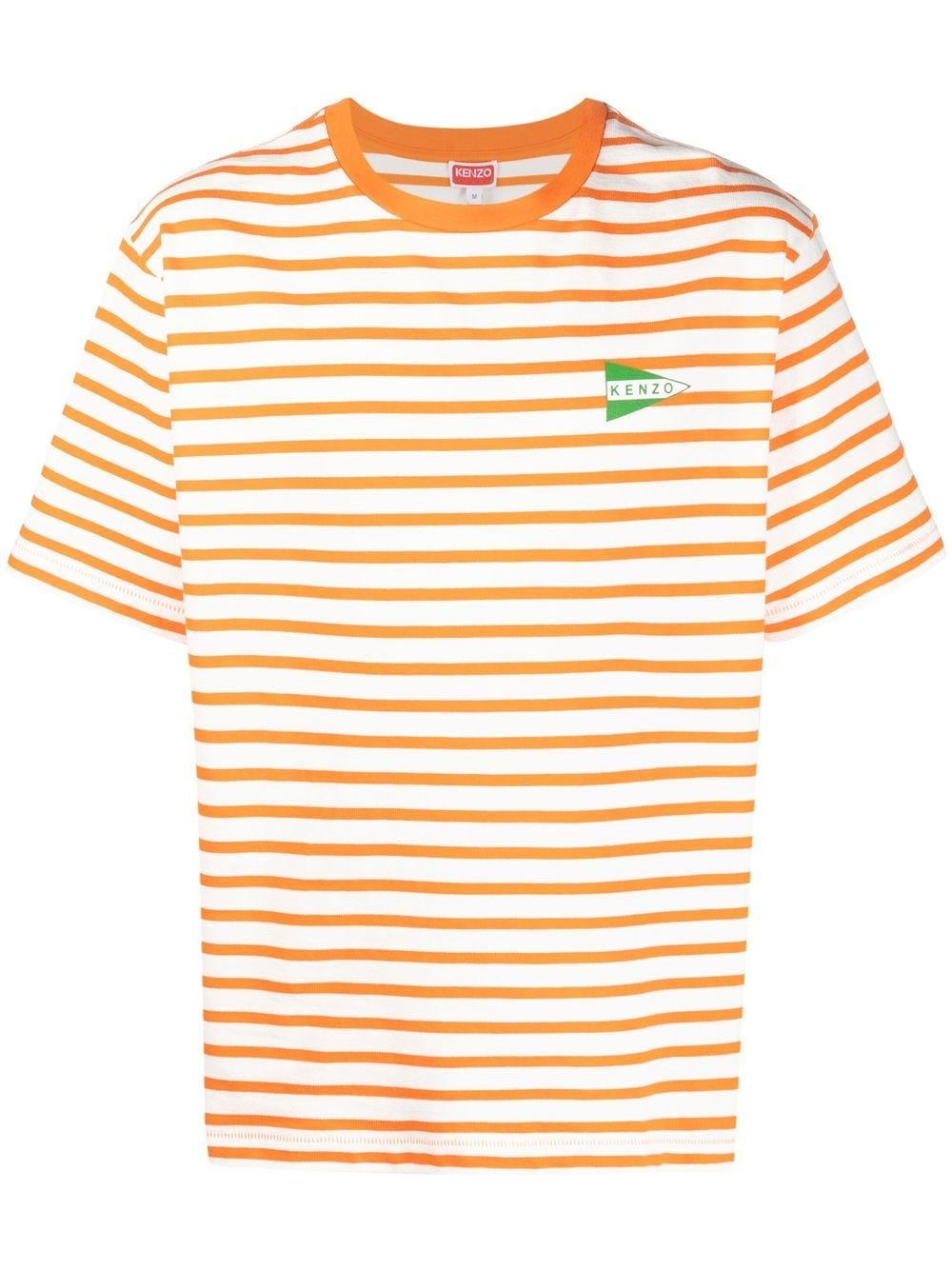 Kenzo Gestreiftes T-Shirt mit Logo-Print - Orange von Kenzo