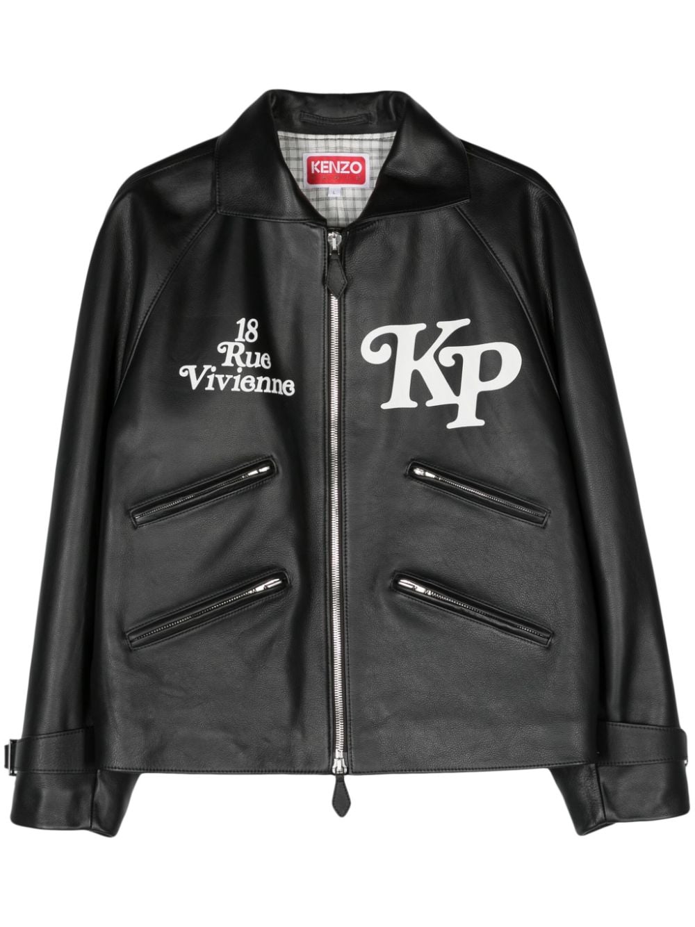 Kenzo x Verdy Lederjacke mit Logo-Print - Schwarz von Kenzo