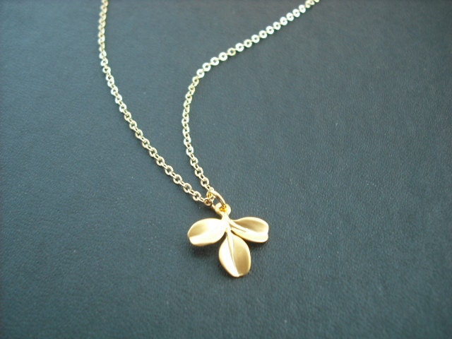 14 K Gold Gefüllt Kette - Kleines Blatt Post Halskette von KeoniDesign