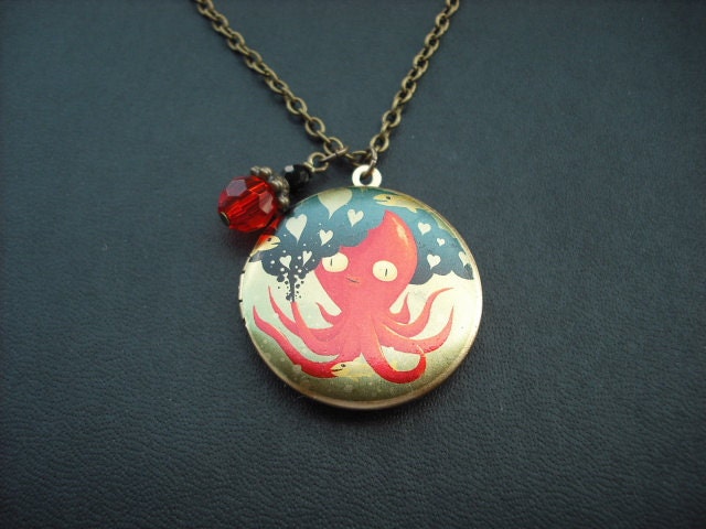 Octopus Liebe Medaillon von KeoniDesign
