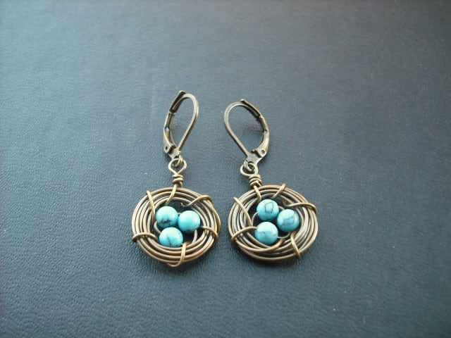 Schachteln Sie-Ohrring - Antik Messing von KeoniDesign