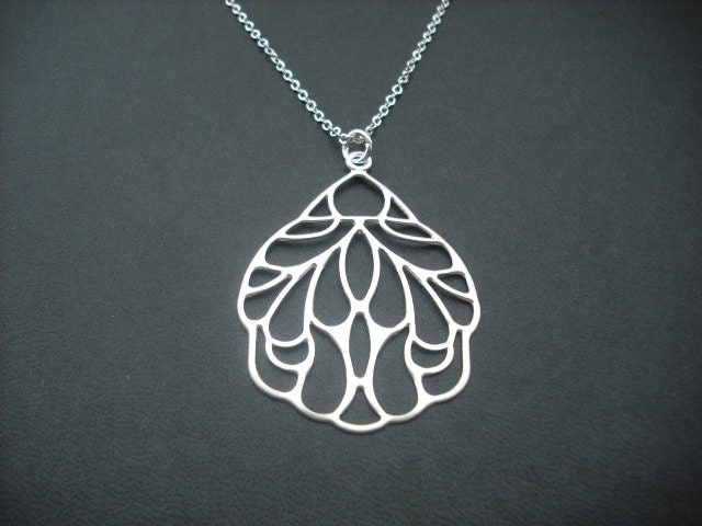 Sterling Silber Kette - Art Nouveau Stil Flügel Anhänger Halskette von KeoniDesign