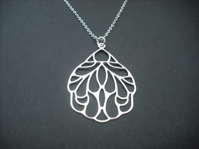 Sterling Silber Kette - Art Nouveau Stil Flügel Anhänger Halskette von KeoniDesign