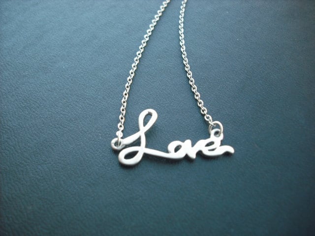 sterling Silber Kette - Liebe Anhänger Halskette von KeoniDesign