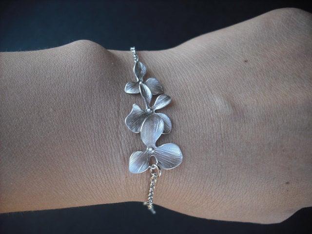 sterling Silber Kette - Orchidee Blüht Armband von KeoniDesign