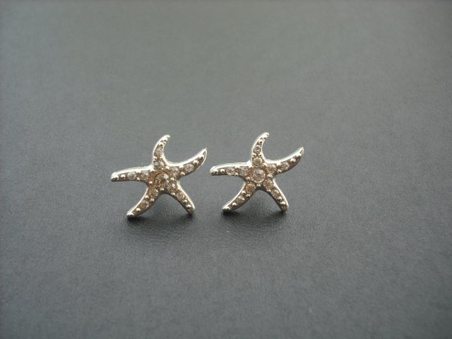 strass Crystal Seestern Ohrringe, Ohrstecker von KeoniDesign