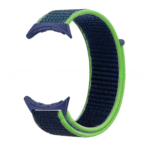 Kepuch Nylon Geflochtenes Klettband Kompatibel mit Google Pixel Watch 3 43mm - Frauen Männer Geflochtene Elastische Ersatz Schleife Band - Fluoreszierendes Grünblau von Kepuch
