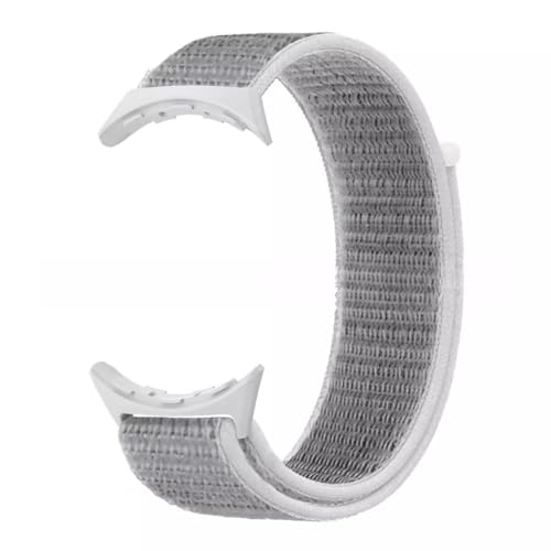 Kepuch Nylon Geflochtenes Klettband Kompatibel mit Google Pixel Watch 3 43mm - Frauen Männer Geflochtene Elastische Ersatz Schleife Band - Grau von Kepuch