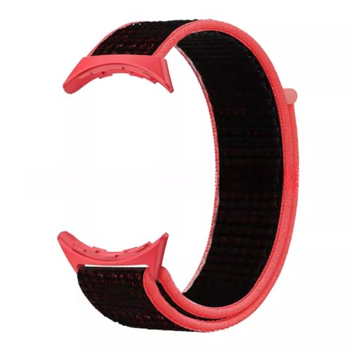 Kepuch Nylon Geflochtenes Klettband Kompatibel mit Google Pixel Watch 3 43mm - Frauen Männer Geflochtene Elastische Ersatz Schleife Band - Schwarz Rot Kepuch Nylon Geflochtenes Klettband Kompatibel mit Google Pixel Watch 3 43mm - Frauen Männer Geflochtene Elastische Ersatz Schleife Band - Schwarz Rot von Kepuch