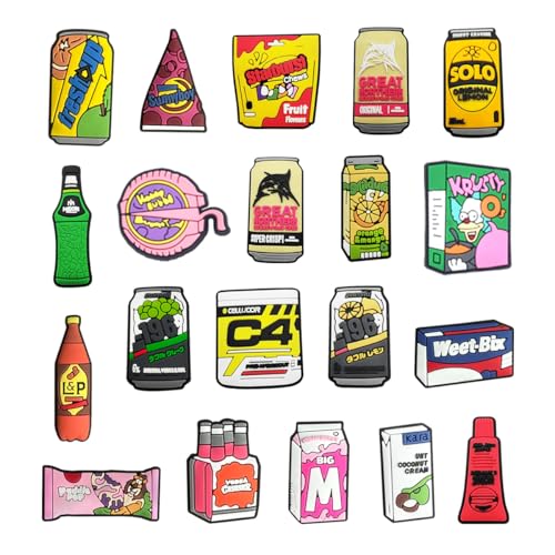 KerSK Schuhanhänger für Essen und Trinken, 20-teiliges Schuhdekorations-Zubehör-Set für Kinder und Erwachsene, Partygeschenk, Lebensmittel 20, Small KerSK Schuhanhänger für Essen und Trinken, 20-teiliges Schuhdekorations-Zubehör-Set für Kinder und Erwachsene, Partygeschenk, Lebensmittel 20, Small von KerSK