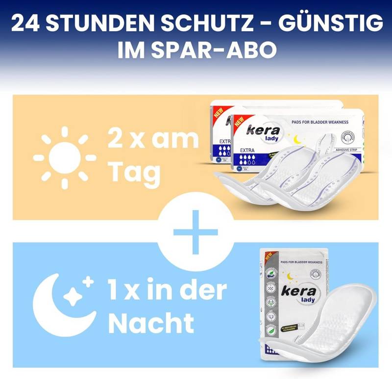 Kera Inkontinenzslip Urin-Einlage für Damen extra stark, Hygieneeinlagen (3-St) bei mittlerer bis starker Blasenschwäche diskrete und atmungsaktive von Kera